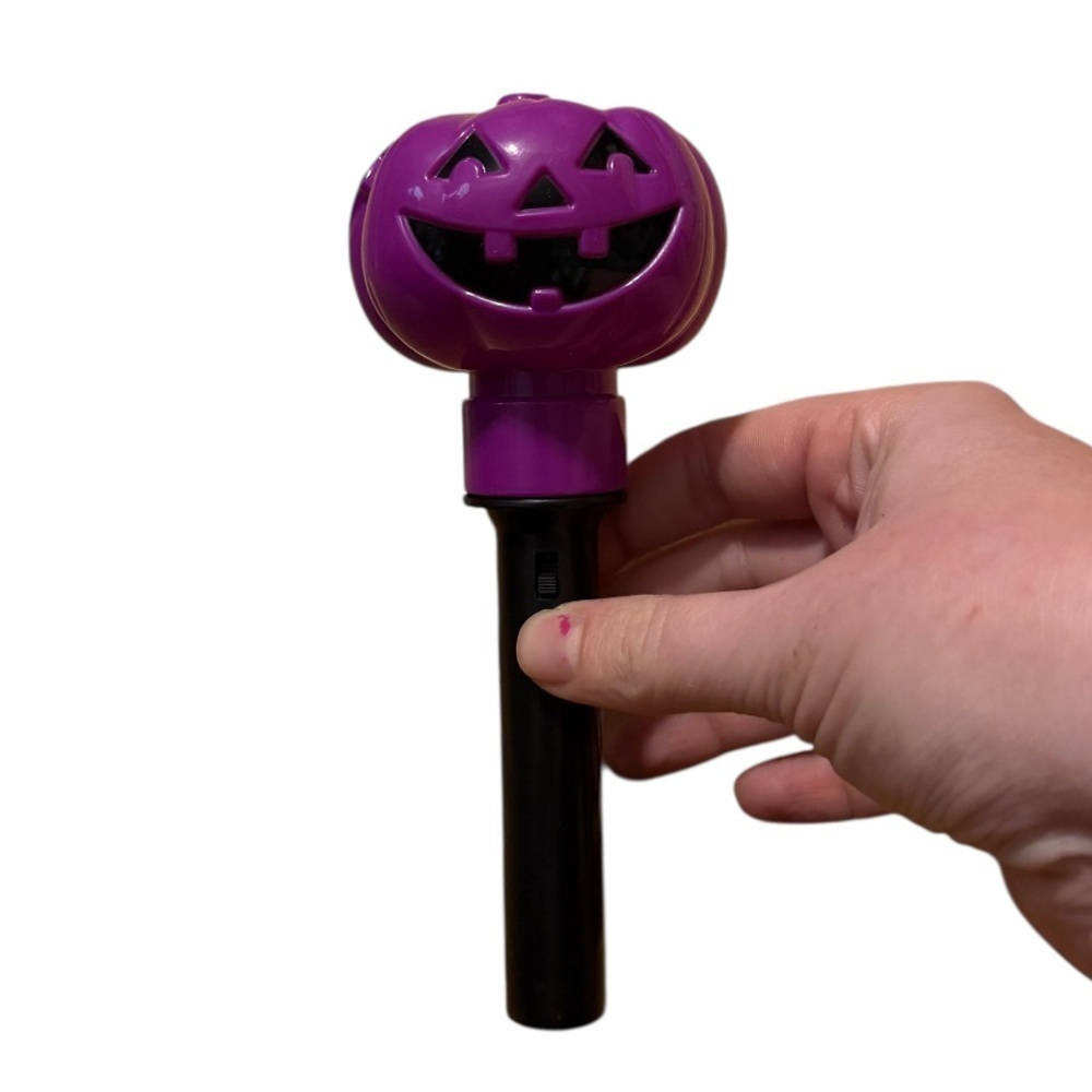 Purple Pumpkin Halloween Wand Light Up Stake Trick or Treat